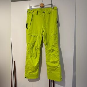 COLUMBIA Mens Neon Green Ski Pants